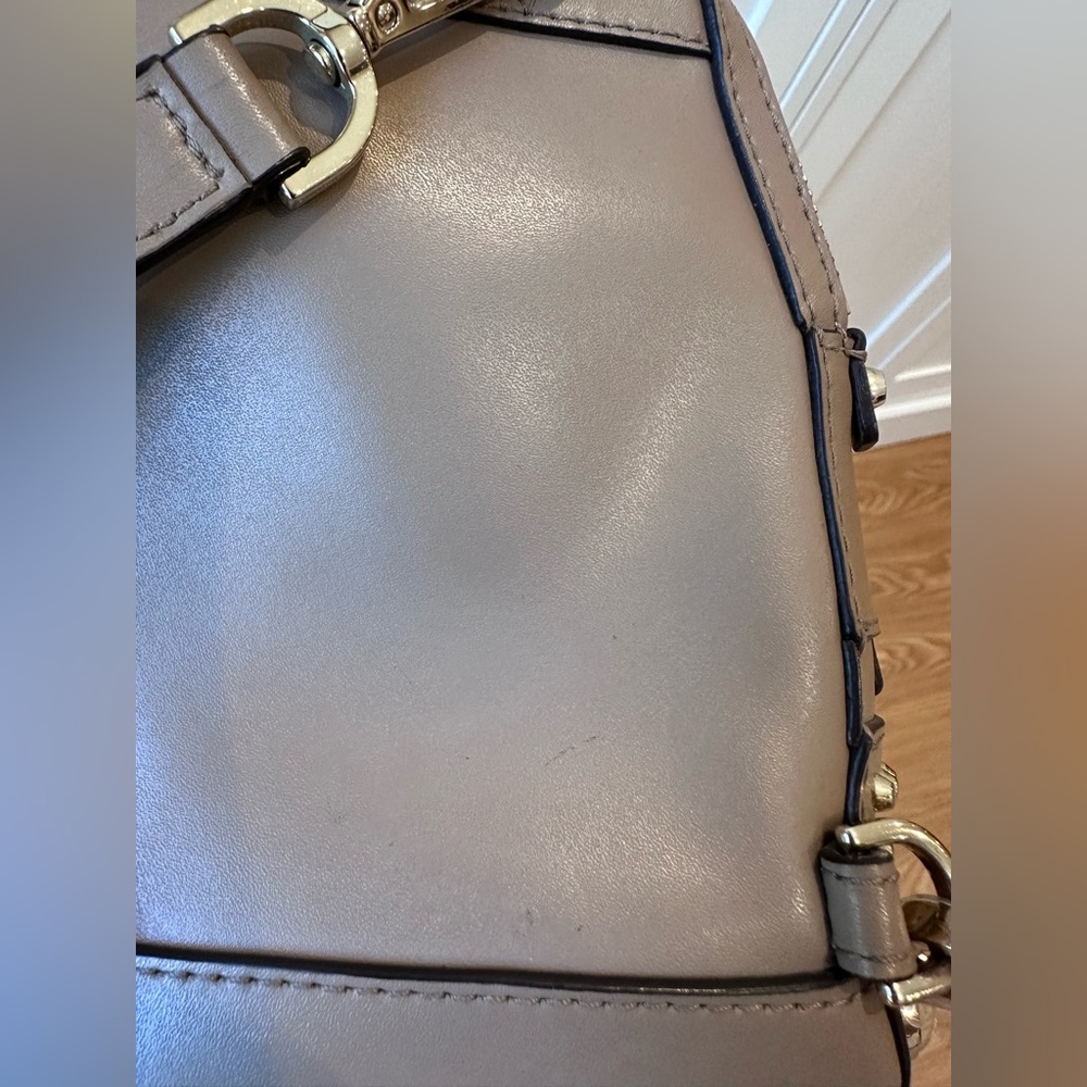Michael Kors Rhea Studded Leather Mini Backpack in Taupe - Picture 16 of 16